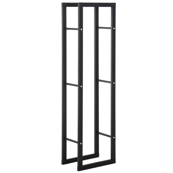 Holzhalter vertikaler Eisenholzspeicher 40 x 25 x 150 cm Indoor Max 100 kg Schwarz prezzo