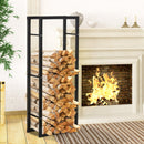 Portalegna Legnaia in Ferro 60x25x150 cm da Interno Max 100kg  Nero