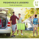 Lettino Prendisole in Acciaio Pieghevole Reclinabile Verde chiaro 