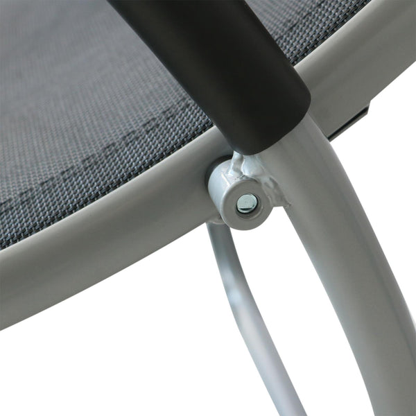 Sonnenliege aus Aluminium und Texilene mit Armlehnen und schwarzer Kopfstütze acquista