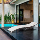 Lettino Prendisole Ergonomico in Acciaio con Cuscino Marrone e Bianco 