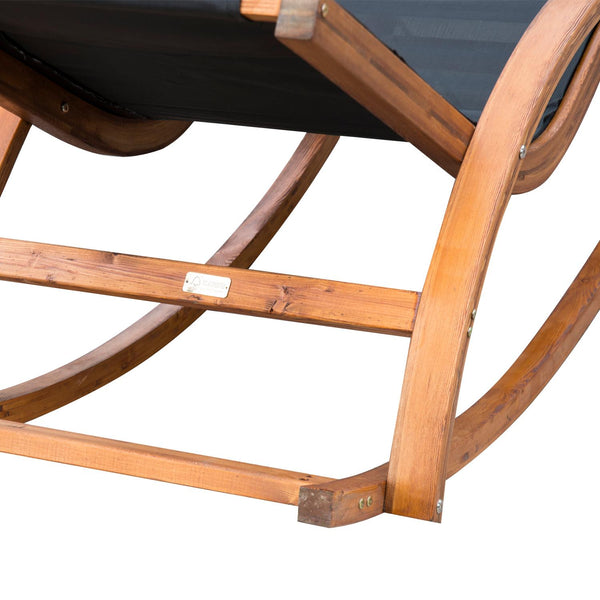 sconto Schaukelliege aus schwarzem Holz