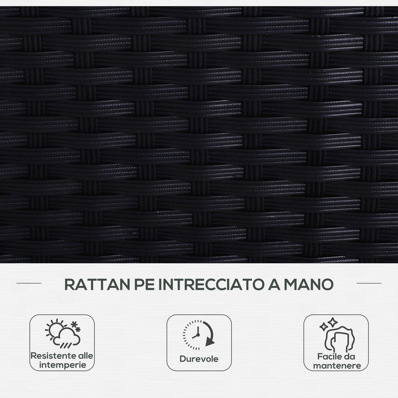 Set 2 Lettini Prendisole in Acciaio Nero con Cuscino Crema 