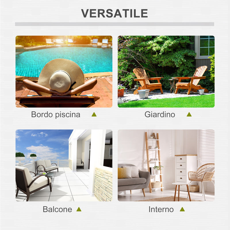 Set 2 Lettini Prendisole in Acciaio Nero con Cuscino Crema 