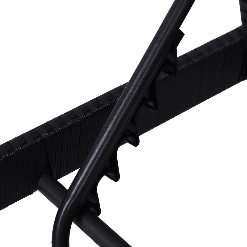 Set 2 Lettini Prendisole in Acciaio Nero con Cuscino Crema 