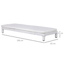 Set 2 Lettini Prendisole in Acciaio con Cuscino Bianco 