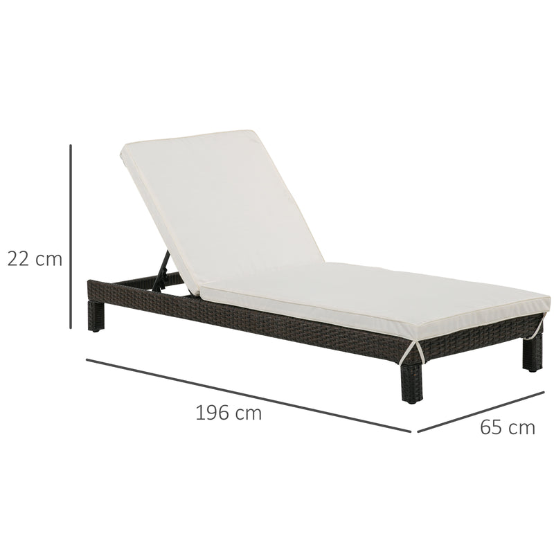 Set 2 Lettini Prendisole in Acciaio Marrone con Cuscino Crema 