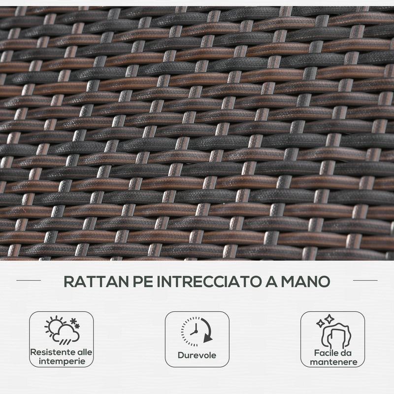 Set 2 Lettini Prendisole in Acciaio Marrone con Cuscino Crema 