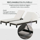 Set 2 Lettini Prendisole in Acciaio Marrone con Cuscino Crema 