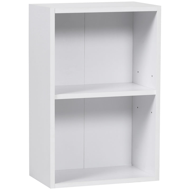 Mobiletto Libreria con Ripiano in Legno Bianco 40x24x61 cm 