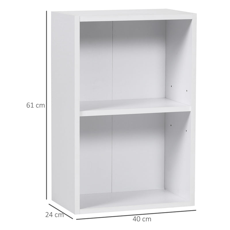 Mobiletto Libreria con Ripiano in Legno Bianco 40x24x61 cm 