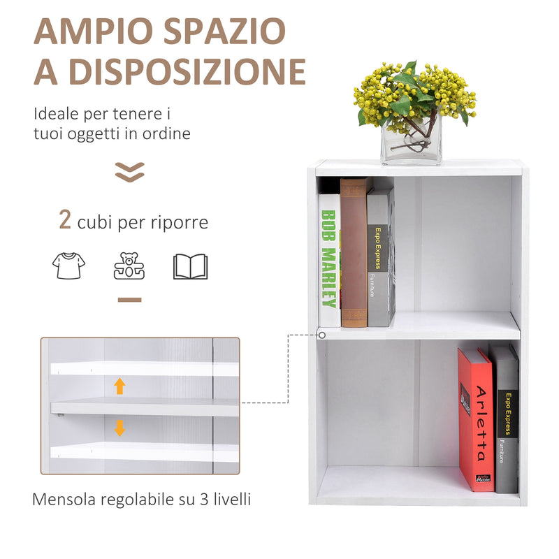 Mobiletto Libreria con Ripiano in Legno Bianco 40x24x61 cm 