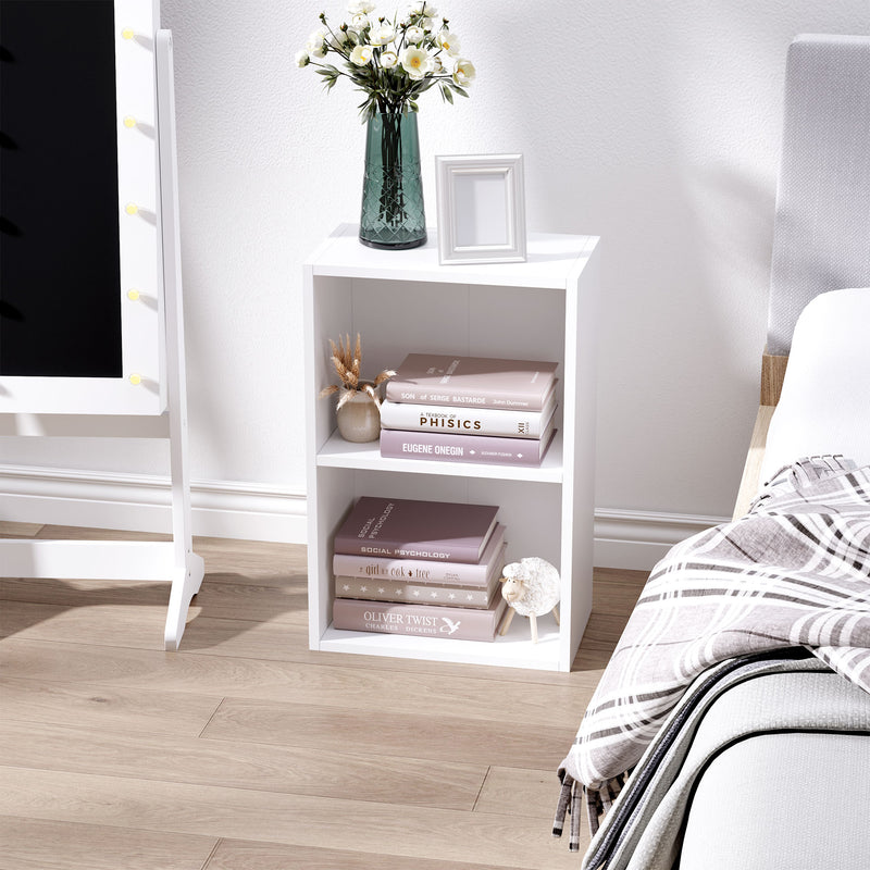 Mobiletto Libreria con Ripiano in Legno Bianco 40x24x61 cm 