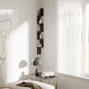 Libreria da Parete con Mensole in Legno MDF Nero 12x12x120 cm 