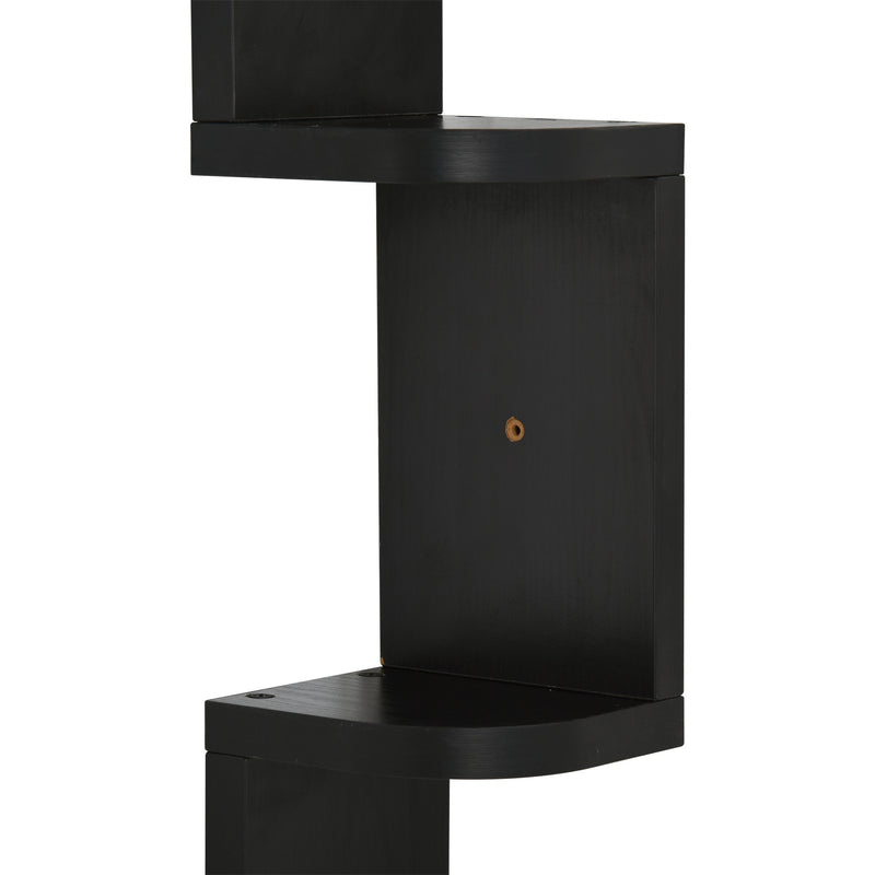 Libreria da Parete con Mensole in Legno MDF Nero 12x12x120 cm 