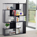 Mobile a Scaffali Libreria 5 Livelli in Legno Nero 120x28.6x160 cm 