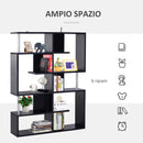 Mobile a Scaffali Libreria 5 Livelli in Legno Nero 120x28.6x160 cm 