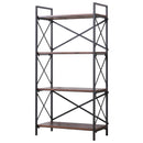 Libreria Scaffalatura a 4 Ripiani in Acciaio e Legno 80x40x160 cm 
