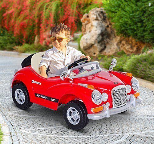 Macchina Elettrica per Bambini 6V Retrò Rossa 