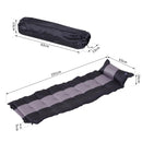 Materassino Gonfiabile da Campeggio con Cuscino in PVC Nero e Grigio 191x63x5 cm 