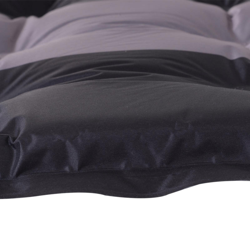 Materassino Gonfiabile da Campeggio con Cuscino in PVC Nero e Grigio 191x63x5 cm 