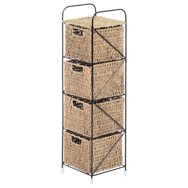 Säulen-Badezimmerschrank 4 Körbe aus Algen und natürlichem Eisen 20x20x78 cm acquista