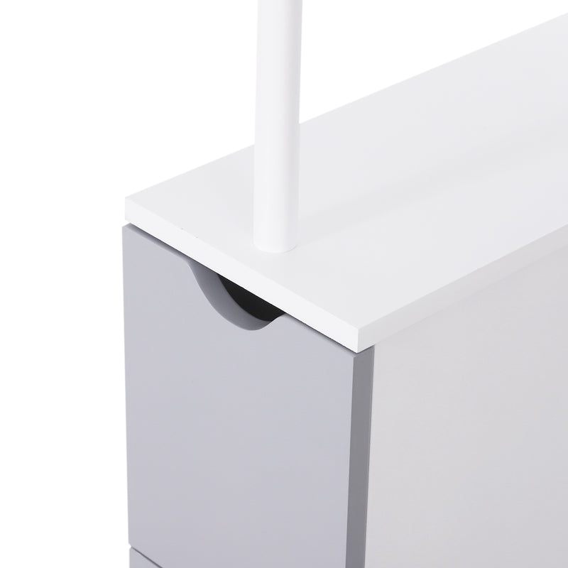 Mobiletto a Colonna da Bagno Salvaspazio in Legno Bianco 15x33x136 cm 