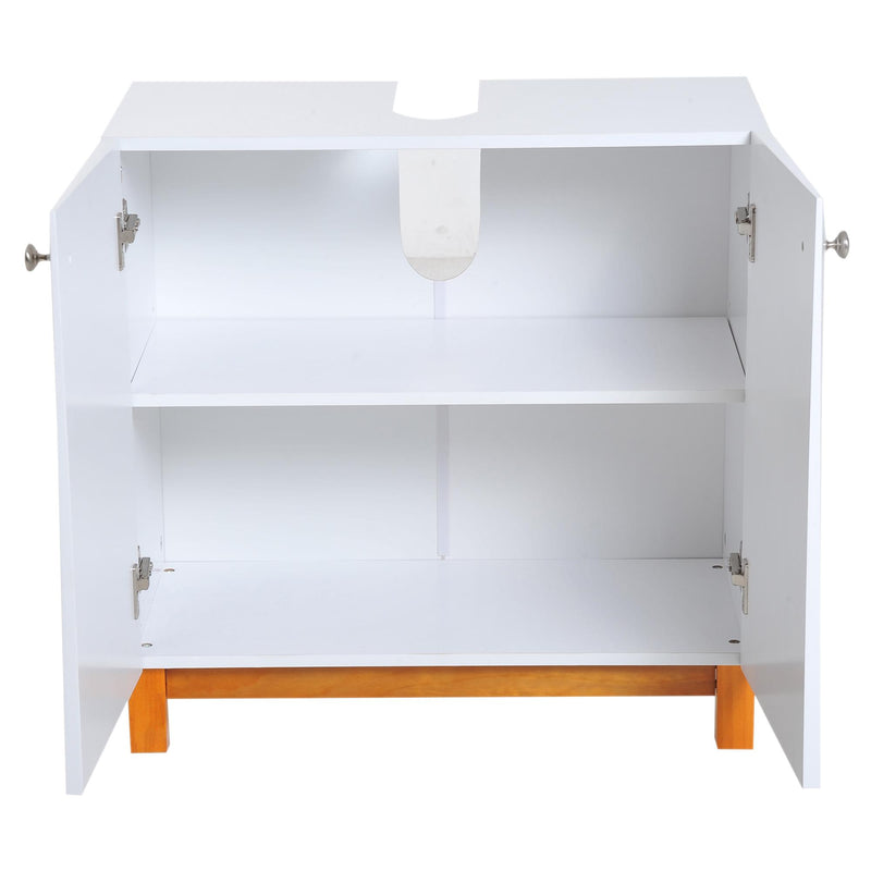 Mobiletto da Bagno Sotto Lavabo in Legno Bianco 60x30x60 cm 