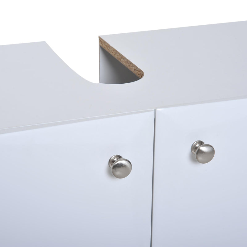 Mobiletto da Bagno Sotto Lavabo in Legno Bianco 60x30x60 cm 