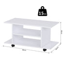 Mobile TV in Legno con Ruote Bianco 80x40x40 cm 