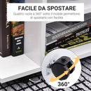 Mobile TV in Legno con Ruote Bianco 80x40x40 cm 