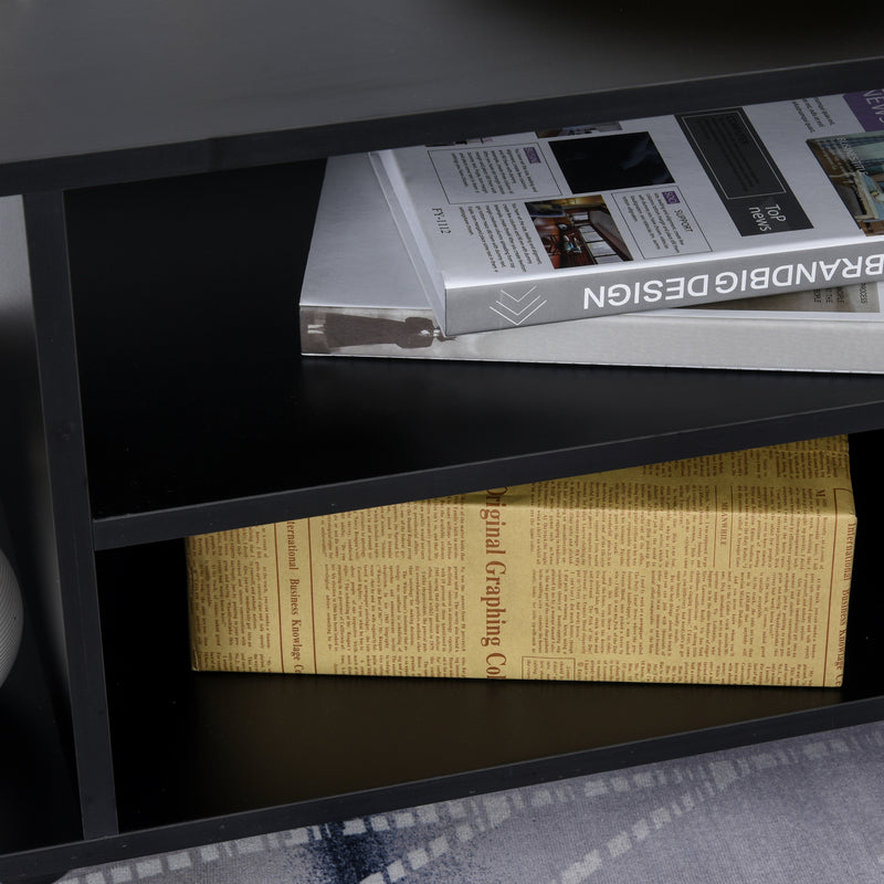 Mobile TV in Legno con Ruote Nero 40x40x80 cm 