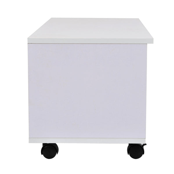 TV-DVD-Schrank aus Holz mit Schubladen auf Rädern 80 x 35 x 35 cm Weiß sconto