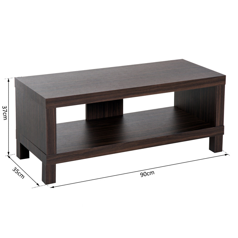 Mobile TV Basso con Vano in Legno Noce 90x35x37 cm 