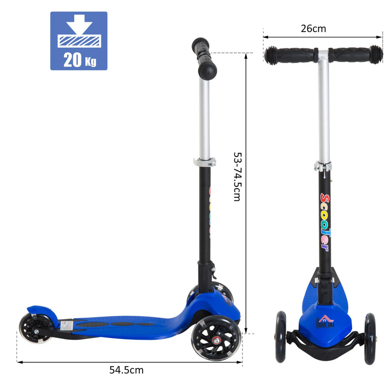 Monopattino per Bambini con 3 Ruote in Alluminio Fluo e Freno Blu 