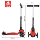 Monopattino per Bambini con 3 Ruote in Alluminio Fluo e Freno Rosso 