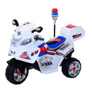 Moto Elettrica Polizia per Bambini 6V con Sirena Police Bianca 