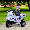Moto Elettrica Polizia per Bambini 6V con Sirena Police Bianca 