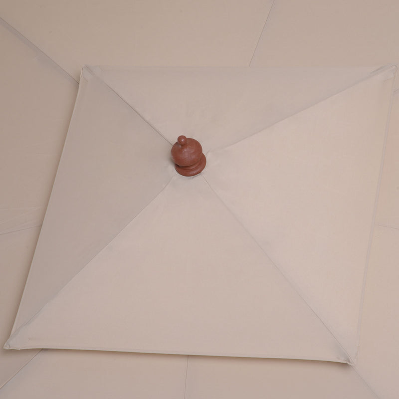 Ombrellone da Giardino 3x3 m Palo Ø48 mm in Bambù Doppio Tetto Crema 