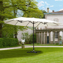 Ombrellone da Giardino 4.6x2.4 cm Palo Ø48 mm in Acciaio Crema 