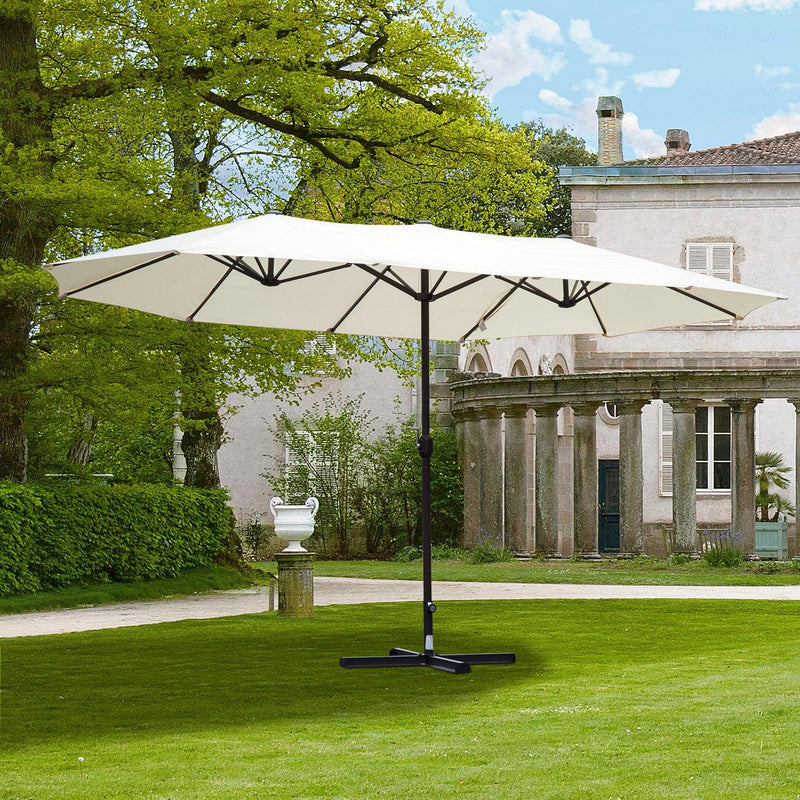 Ombrellone da Giardino 4.6x2.4 cm Palo Ø48 mm in Acciaio Crema 