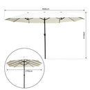 Ombrellone da Giardino 4.6x2.4 cm Palo Ø48 mm in Acciaio Crema 