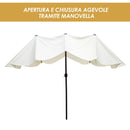 Ombrellone da Giardino 4.6x2.4 cm Palo Ø48 mm in Acciaio Crema 