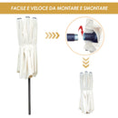 Ombrellone da Giardino 4.6x2.4 cm Palo Ø48 mm in Acciaio Crema 