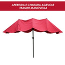 Ombrellone da Giardino 4.6x2.4 cm Palo Ø48 mm in Acciaio Bordeaux 