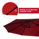 Ombrellone da Giardino 4.6x2.4 cm Palo Ø48 mm in Acciaio Bordeaux 