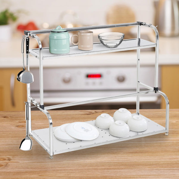 sconto Küchenregal aus Stahl mit 2 Regalen 50x22x42 cm