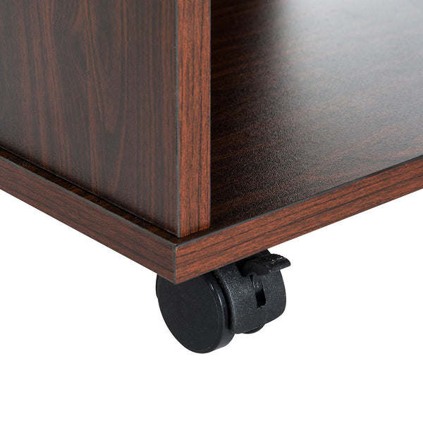 sconto Platzsparender Mehrzweckschrank auf Rollen mit 4 braunen Einlegeböden 50 x 47,5 x 84 cm