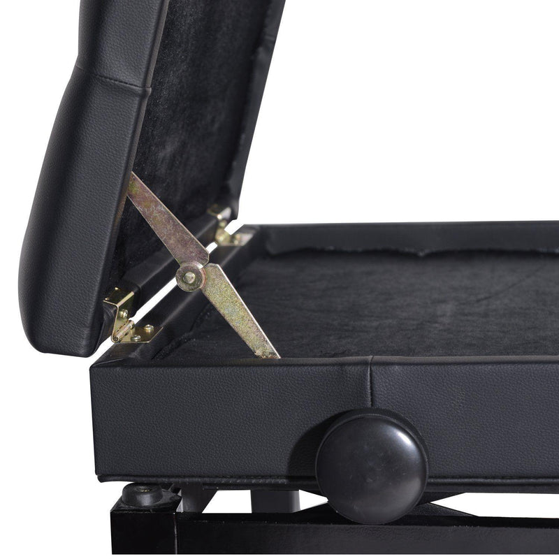 Panca Sgabello per Pianoforte con vano portaoggetti altezza regolabile 54.5x33x48-58 cm Nero 