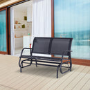 Panchina Dondolo da Giardino 2 Posti in Metallo Grigio 123x70x87 cm 